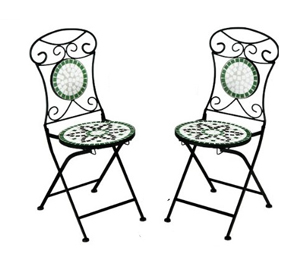 Metalowe krzesła z mozaiki