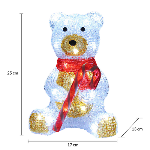 FIGURKA ŚWIĄTECZNA MIŚ AKRYLOWA LED 25 CM OZDOBA