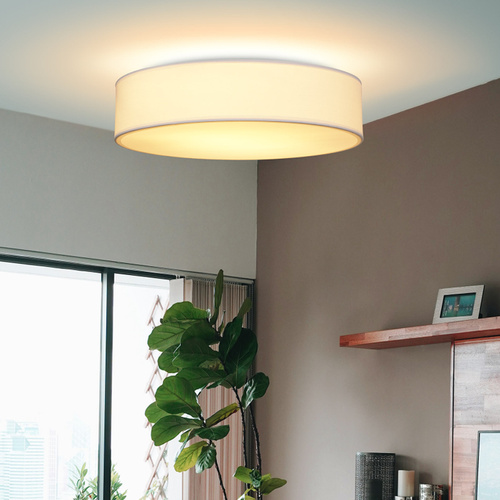 LAMPA SUFITOWA BIAŁA PLAFON TKANINA 38cm