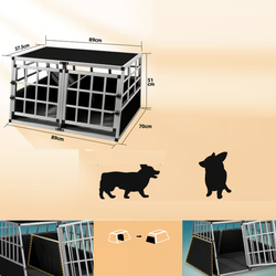 KLATKA TRANSPORTER DLA PSA ALUMINIUM 89x70x51cm 