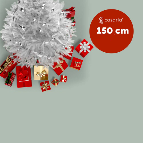 CHOINKA SZTUCZNA BIAŁA 150 CM DRZEWKO ŚWIĄTECZNE ZE STOJAKIEM