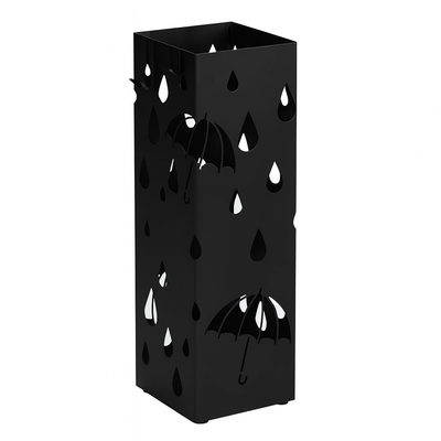 STOJAK NA PARASOLE PARASOLNIK Z OCIEKACZEM CZARNY