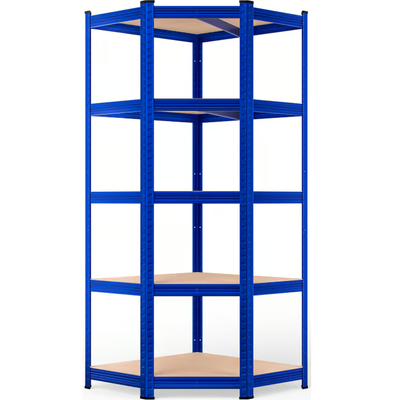 METALOWY REGAŁ MAGAZYNOWY DO GARAŻU NAROŻNY NIEBIESKI 180x90x70cm