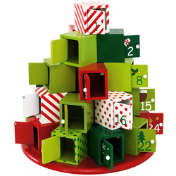 KALENDARZ DREWNIANY ADWENTOWY PIRAMIDA ŚWIĄTECZNA