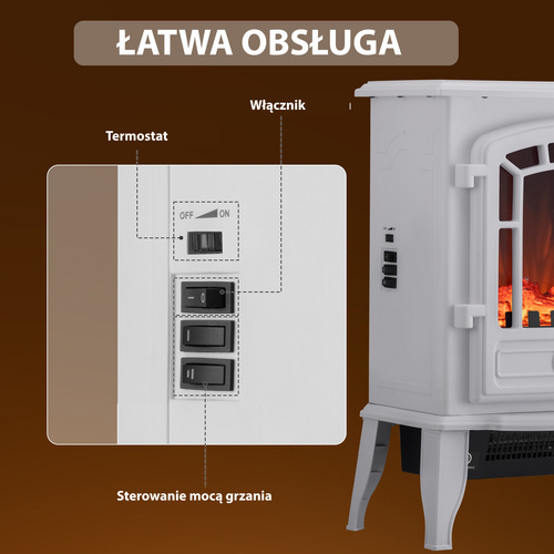 KOMINEK ELEKTRYCZNY GRZEJNIK GRZAŁKA 2000W BIAŁY