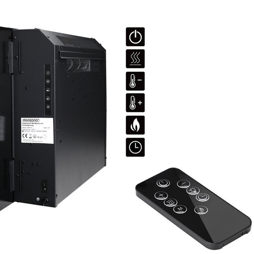 KOMINEK ELEKTRYCZNY ŚCIENNY GRZEJNIK PILOT CZARNY