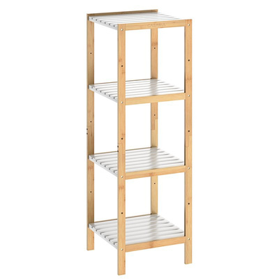 SZAFKA ŁAZIENKA PRZEDPOKÓJ BAMBUSOWA 4 PÓŁKI BIAŁA