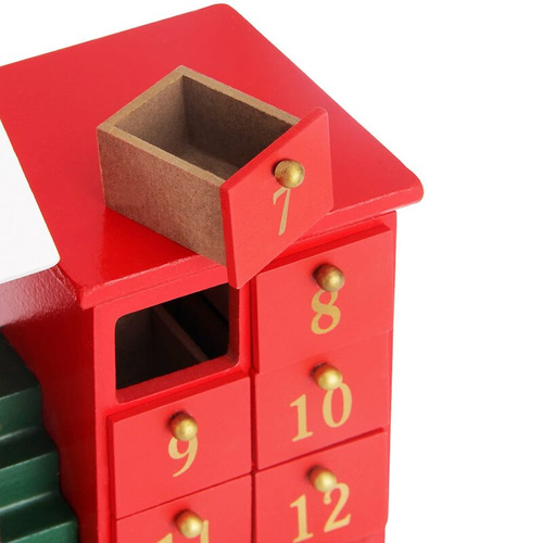 KALENDARZ DREWNIANY ADWENTOWY LOKOMOTYWA OZDOBA ŚWIĄTECZNA