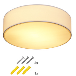 LAMPA SUFITOWA BIAŁA PLAFON TKANINA 38cm