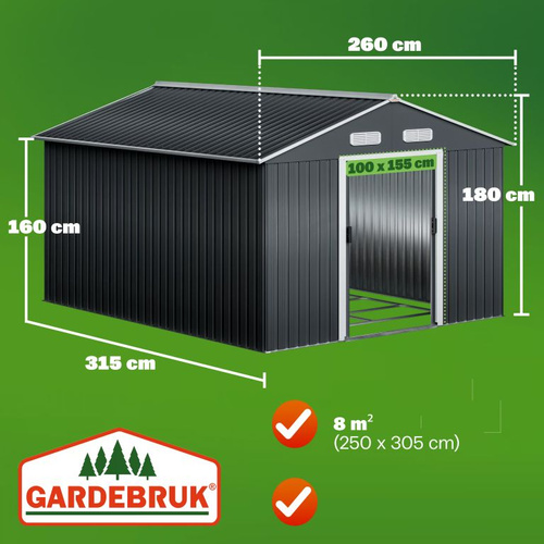 BUDKA ALTANKA NA NARZEDZIA OGRODOWA OGROD 312x257x177,5cm