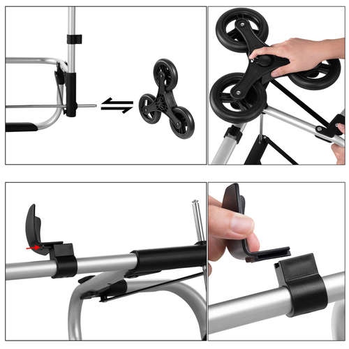 SKŁADANY WÓZEK TORBA NA ZAKUPY NA KÓŁKACH SZARY