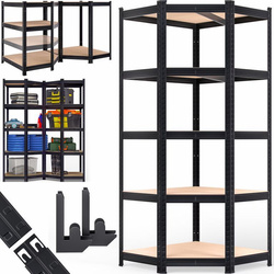 ZESTAW 3 x METALOWY REGAŁ MAGAZYNOWY NAROŻNY CZARNY XXL