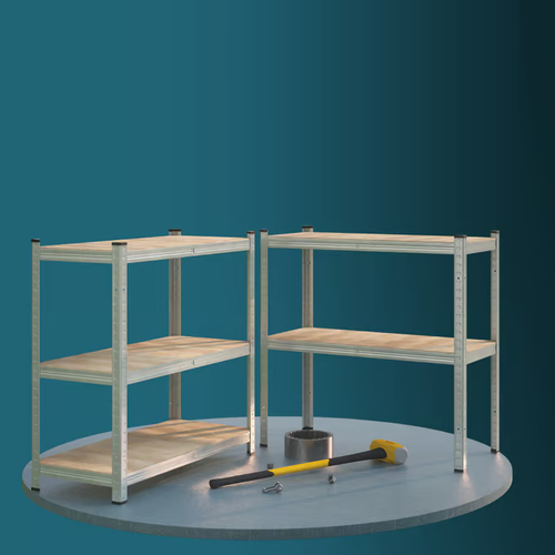 2x METALOWY REGAŁ MAGAZYNOWY DO GARAŻU 4 PÓŁKI 700 KG