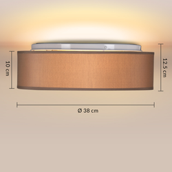 LAMPA SUFITOWA TAUPE PLAFON TKANINA 38cm