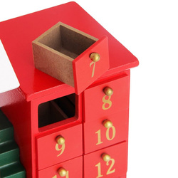 KALENDARZ DREWNIANY ADWENTOWY LOKOMOTYWA OZDOBA ŚWIĄTECZNA