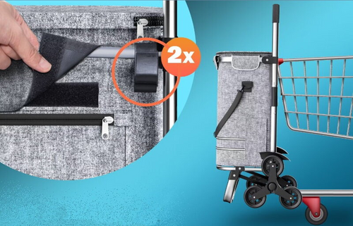 SKŁADANY WÓZEK TORBA NA ZAKUPY NA KÓŁKACH SZARY