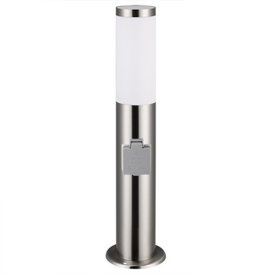 LAMPKA OGRODOWA SREBRNA 48cm Z GNIAZDKIEM GNIAZDO