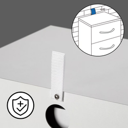 SZAFKA NOCNA KOMODA OŚWIETLENIE LED 3 SZUFLADY BIAŁA 54x39x28cm