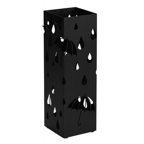 STOJAK NA PARASOLE PARASOLNIK Z OCIEKACZEM CZARNY