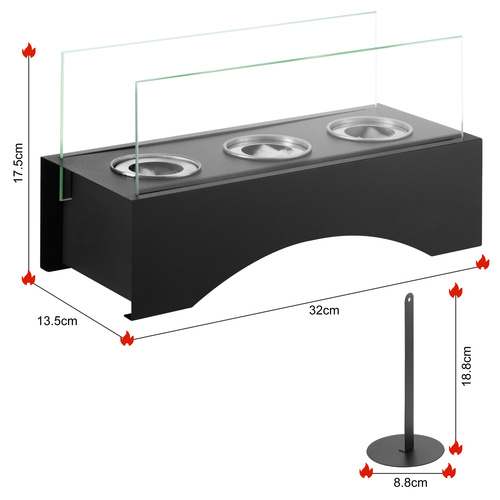 BIOKOMINEK WOLNOSTOJĄCY STOŁOWY DO DOMU OGRODU TARAS 32x13,5x17,5 cm