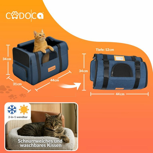 TORBA TRANSPORTOWA TRANSPORTER DLA PSA KOTA 44x34x31 do 20kg Niebieski