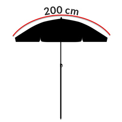PARASOL OGRODOWY POCHYLNY ŚREDNICA 200CM ANTRACYT