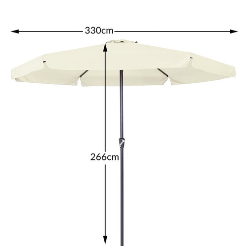 DUŻY PARASOL OGRODOWY O ŚREDNICY 330 CM Z KORBĄ