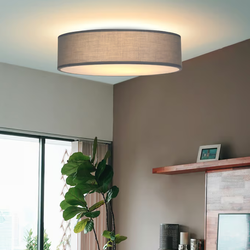 LAMPA SUFITOWA SZARA PLAFON TKANINA 38cm