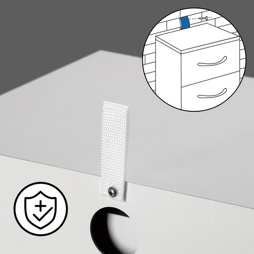 SZAFKA NOCNA KOMODA OŚWIETLENIE LED 3 SZUFLADY BIAŁA 54x39x28cm