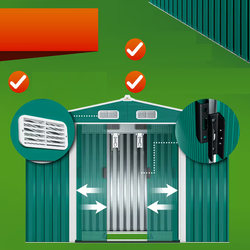 BUDKA ALTANKA SZOPA METALOWA NA NARZĘDZIA OGRODOWA OGRÓD 260x205x180cm