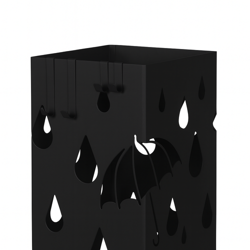 STOJAK NA PARASOLE PARASOLNIK Z OCIEKACZEM CZARNY