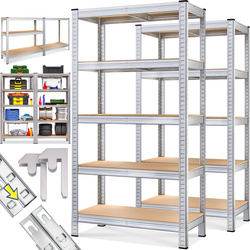 2x METALOWY REGAŁ MAGAZYNOWY DO GARAŻU 5 PÓŁEK 875 KG 180x90x40cm
