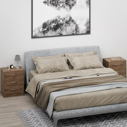 SZAFKA NOCNA KOMODA OŚWIETLENIE LED 3 SZUFLADY DĄB 54x39x28cm