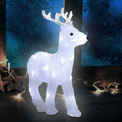 FIGURKA ŚWIĄTECZNA RENIFER AKRYLOWA LED 32 CM OZDOBA