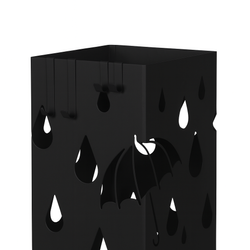 STOJAK NA PARASOLE PARASOLNIK Z OCIEKACZEM CZARNY