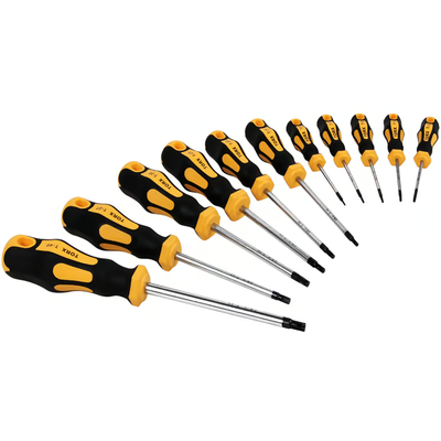 ZESTAW ŚRUBOKRĘTÓW WKRĘTAKÓW TORX 11szt ŚRUBOKRĘTY STAL NARZĘDZIOWA CrV