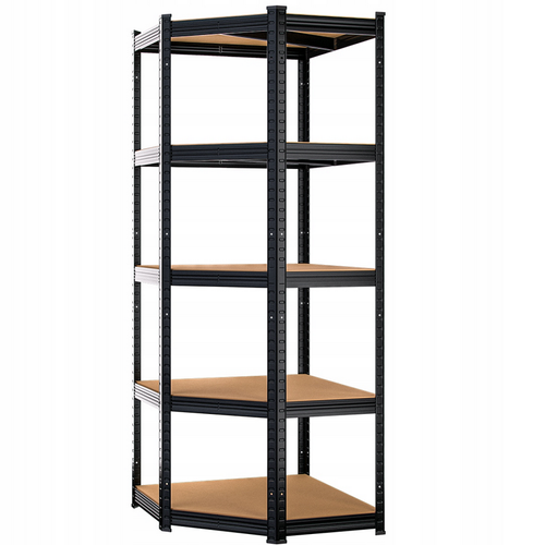 ZESTAW 3 x METALOWY REGAŁ MAGAZYNOWY NAROŻNY CZARNY XXL