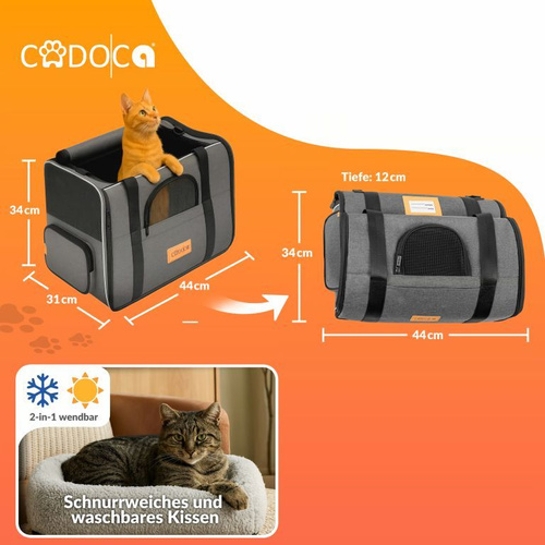 TORBA TRANSPORTOWA TRANSPORTER DLA PSA KOTA  44x34x31cm do 20kg Szary