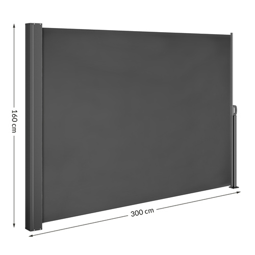 MARKIZA BOCZNA ROZKŁADANA PARAWAN ANTRACYT 300x160