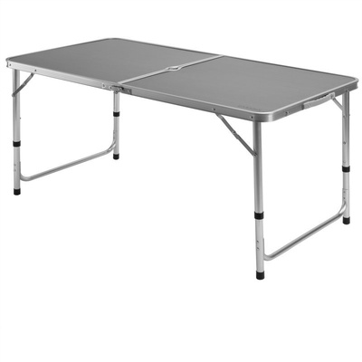 ALUMINIOWY SZARY SKŁADANY STOLIK TURYSTYCZNY XXL