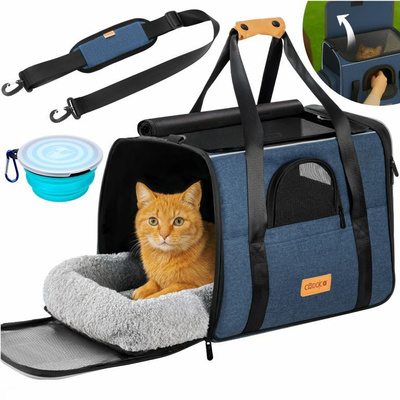 TORBA TRANSPORTOWA TRANSPORTER DLA PSA KOTA 44x34x31 do 20kg Niebieski