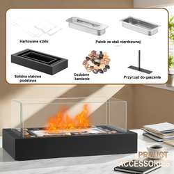 BIOKOMINEK WOLNOSTOJĄCY STOŁOWY DO DOMU OGRODU TARAS 35x18x15 cm