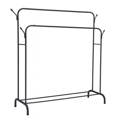 WIESZAK STOJAK NA UBRANIA CZARNY PÓŁKA NA BUTY