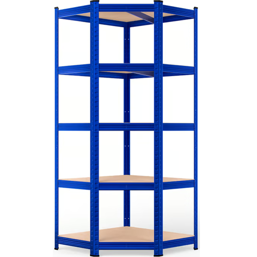 METALOWY REGAŁ MAGAZYNOWY DO GARAŻU NAROŻNY NIEBIESKI 180x90x70cm