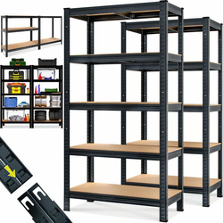 2x METALOWY REGAŁ MAGAZYNOWY DO GARAŻU CZARNY 875kg 180x90x40cm 