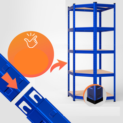 METALOWY REGAŁ MAGAZYNOWY DO GARAŻU NAROŻNY NIEBIESKI 180x90x70cm