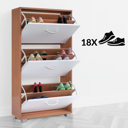 SZAFKA PÓŁKA REGAŁ STOJAK 3 SZUFLADY NA BUTY BIAŁY