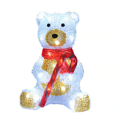 FIGURKA ŚWIĄTECZNA MIŚ AKRYLOWA LED 25 CM OZDOBA