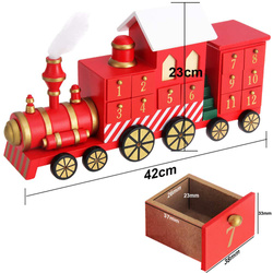 KALENDARZ DREWNIANY ADWENTOWY LOKOMOTYWA OZDOBA ŚWIĄTECZNA