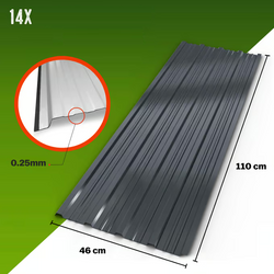 BLACHA TRAPEZOWA OCYNKOWANA ZESTAW 14 szt ANTRACYT 110x46cm